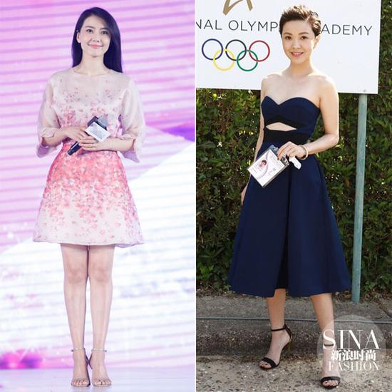 高圓圓、郭采潔示范一字鞋