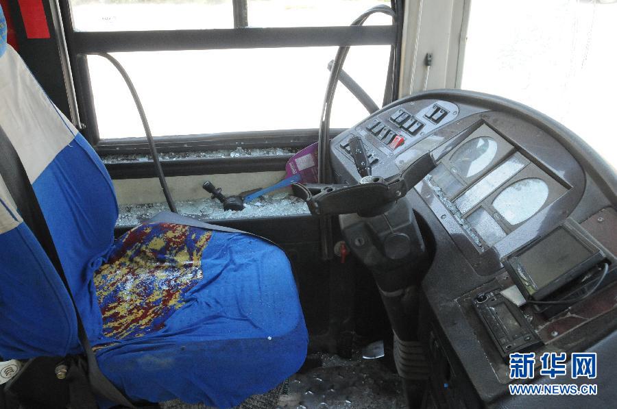 　事發(fā)公交車駕駛室（8月20日攝）。
