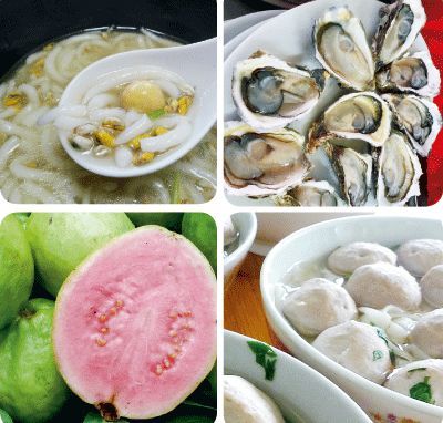 滿街可見新鮮的海鮮、瓜果和手打牛肉丸