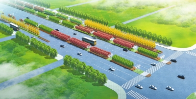 中州大道北延生態(tài)廊道及分車(chē)帶效果圖 中州大道北延生態(tài)廊道及分車(chē)帶效果圖