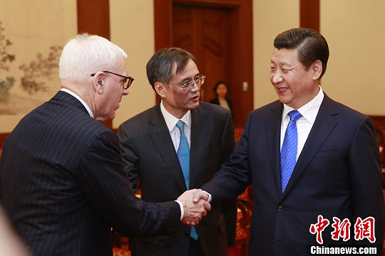 10月23日，中國國家主席習(xí)近平在北京釣魚臺國賓館會見清華大學(xué)經(jīng)濟(jì)管理學(xué)院顧問委員會海外委員。