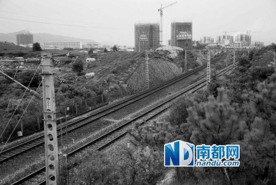 　東源縣法院院長(zhǎng)被火車撞亡事發(fā)地段。