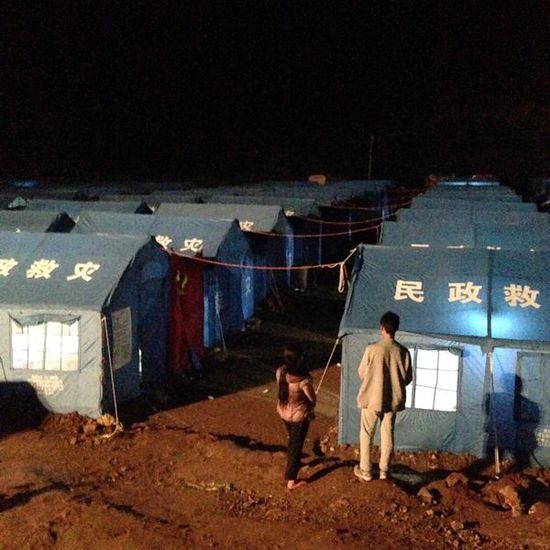 龍頭山鎮(zhèn)災(zāi)民安置點(diǎn)。澎湃新聞 程藝輝 圖