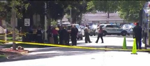 視頻截圖：雙方發(fā)生槍戰(zhàn)的居住區(qū)。