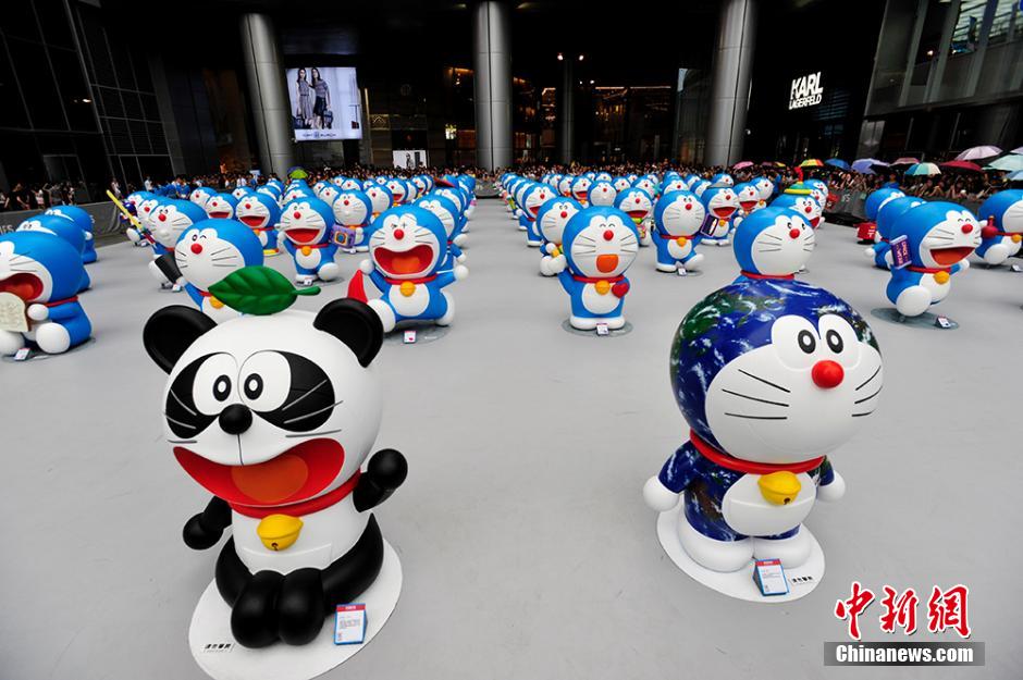 圖為在成都亮相的哆啦A夢。