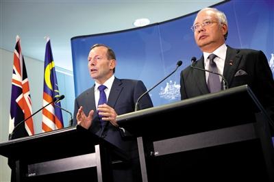 3日，澳大利亞珀斯城區(qū)，澳大利亞和馬來(lái)西亞兩國(guó)總理舉行聯(lián)合發(fā)布會(huì)。