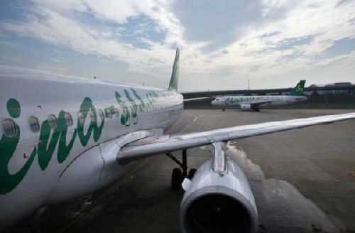 資料圖片：上海虹橋機場?？康囊患艽呵锖娇湛蜋C。（圖片來源：路透社）